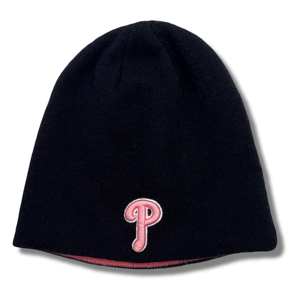 Genuine Merchandise Black and Pink Philadelphia Phillies Beanie Hat - Picture 6 of 6